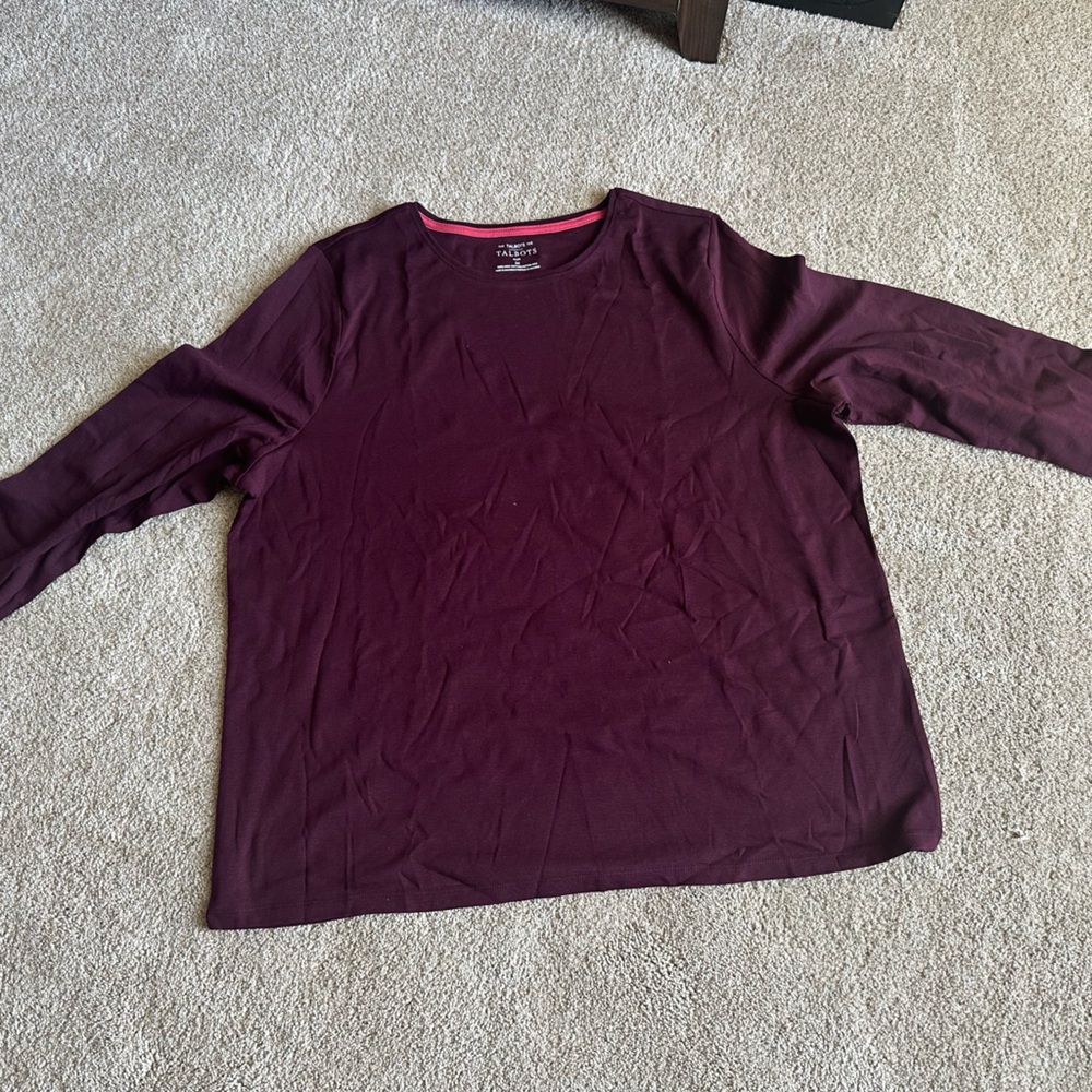 Talbots Long Sleeve Tee in Deep Burgundy